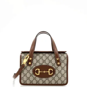 GUCCI Horsebit 1955 Boston Bag GG Coated Canvas Mini