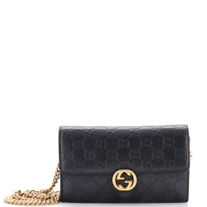 GUCCI Icon Wallet on Chain Guccissima Leather