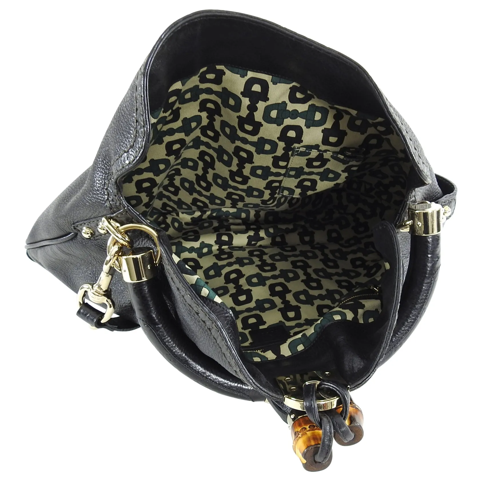 Gucci Indy Hobo Black Leather Large Tassel Bag