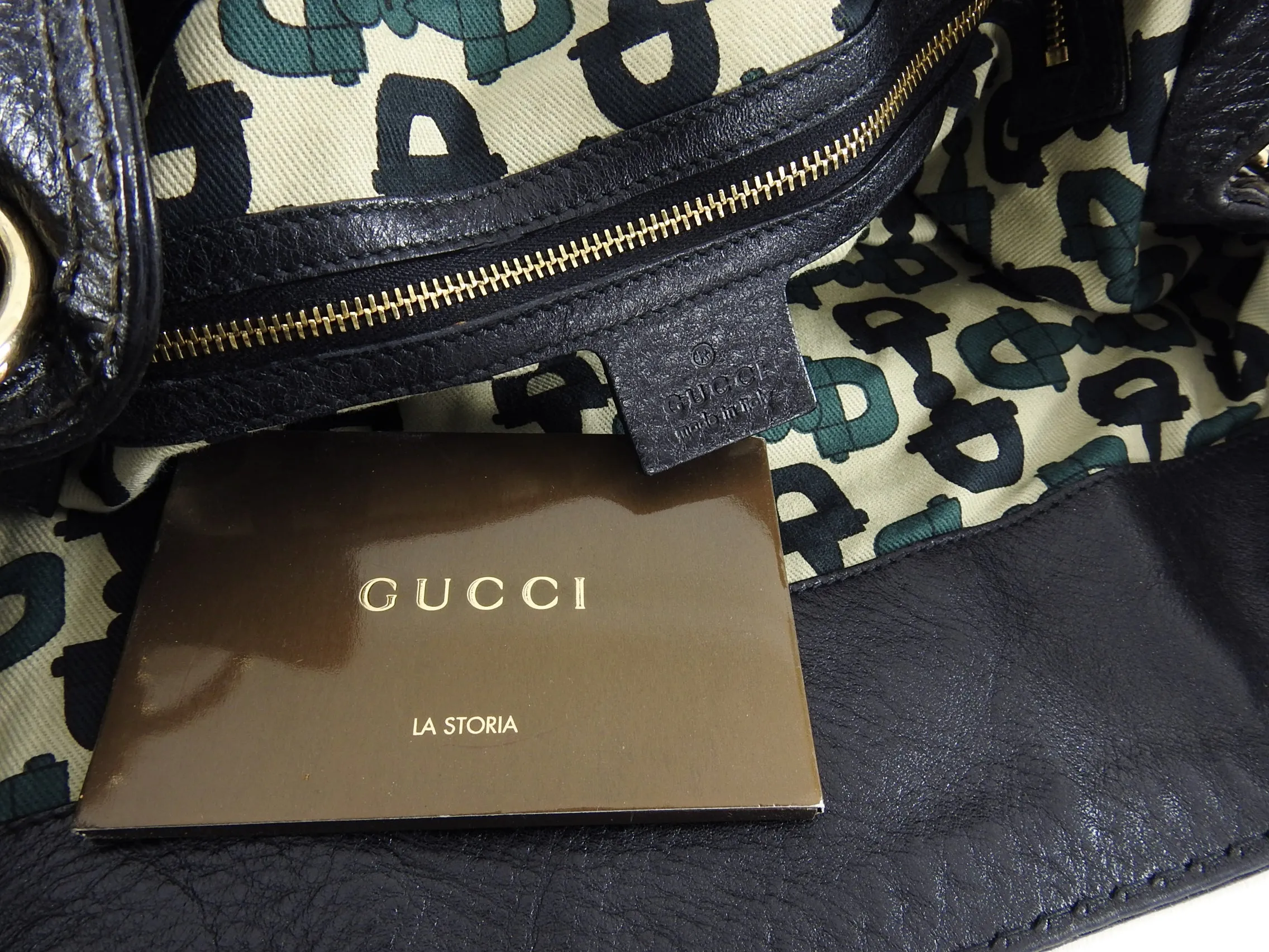 Gucci Indy Hobo Black Leather Large Tassel Bag