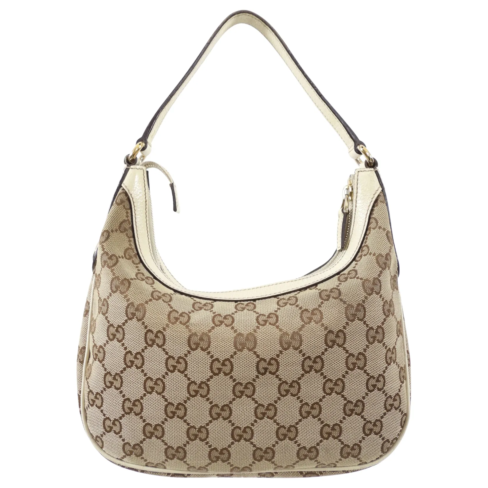 Gucci Ivory Small Monogram Canvas Hobo Bag