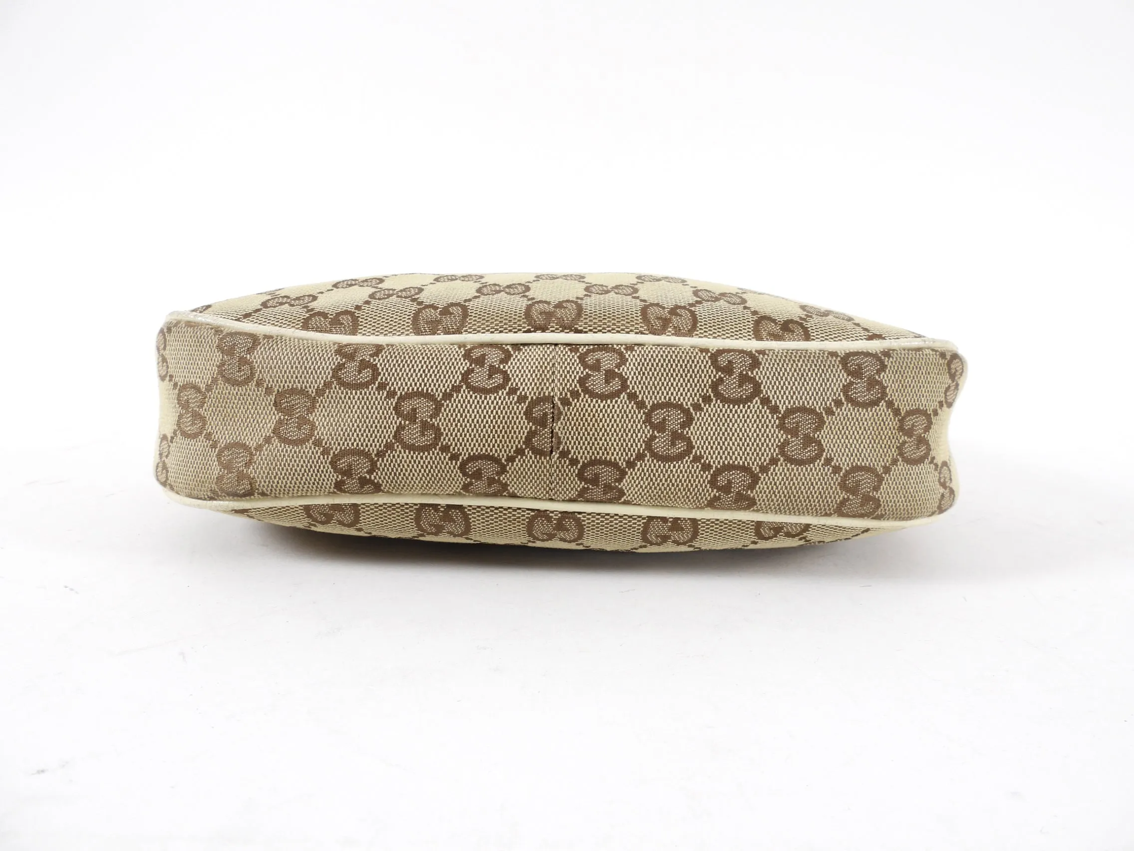 Gucci Ivory Small Monogram Canvas Hobo Bag