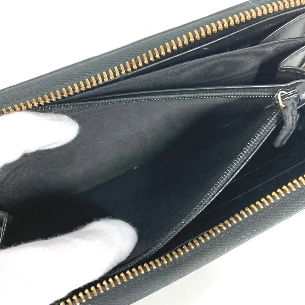GUCCI Long Wallet Purse 409342 Sima leather black Guccisima GG Interlocking G mens Used