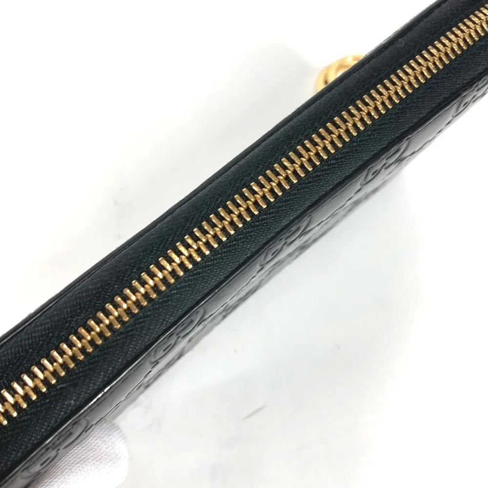 GUCCI Long Wallet Purse 409342 Sima leather black Guccisima GG Interlocking G mens Used