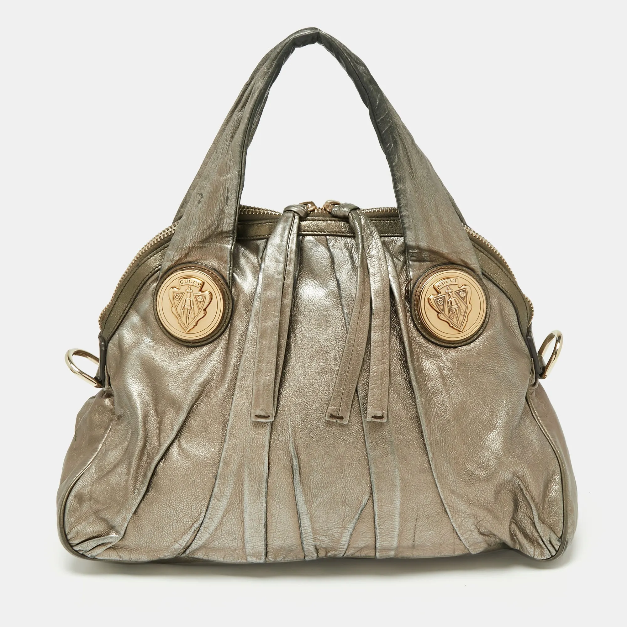 Gucci Metallic Gold Leather Hysteria Hobo