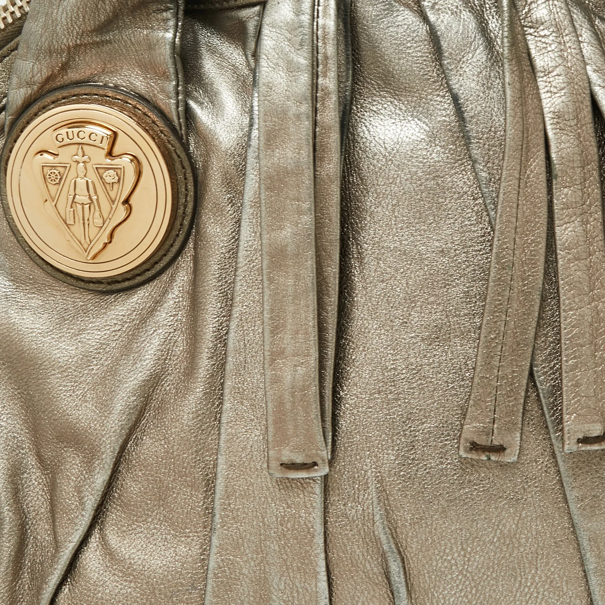 Gucci Metallic Gold Leather Hysteria Hobo