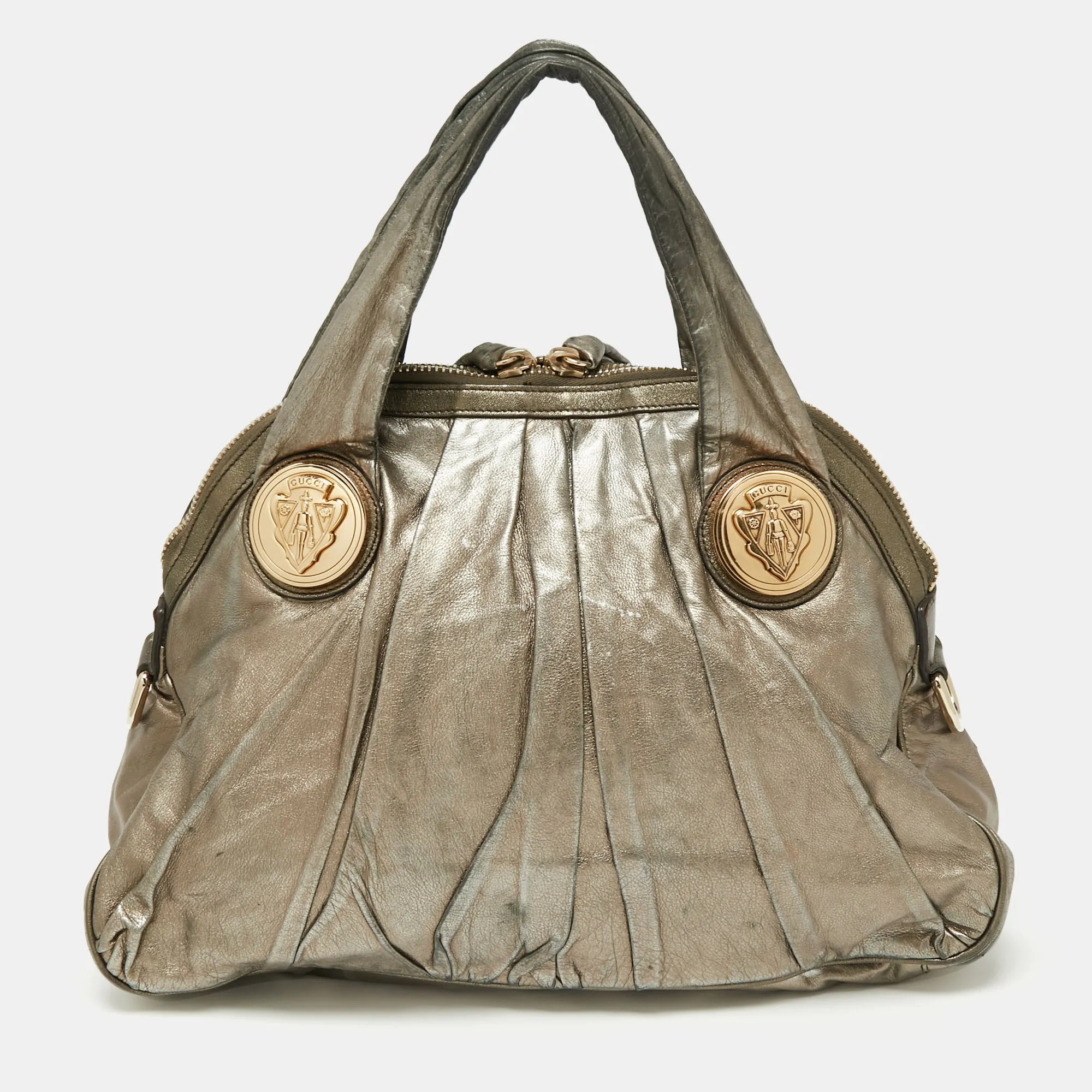 Gucci Metallic Gold Leather Hysteria Hobo