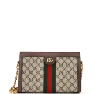 GUCCI Ophidia Chain Shoulder Bag GG Coated Canvas Small