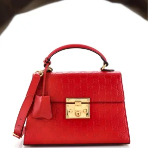 GUCCI Padlock Top Handle Bag Guccissima Leather Small