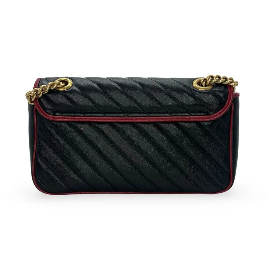 GUCCI: Quilted Leather GG Marmont Torchon Small Shoulder Bag