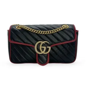 GUCCI: Quilted Leather GG Marmont Torchon Small Shoulder Bag