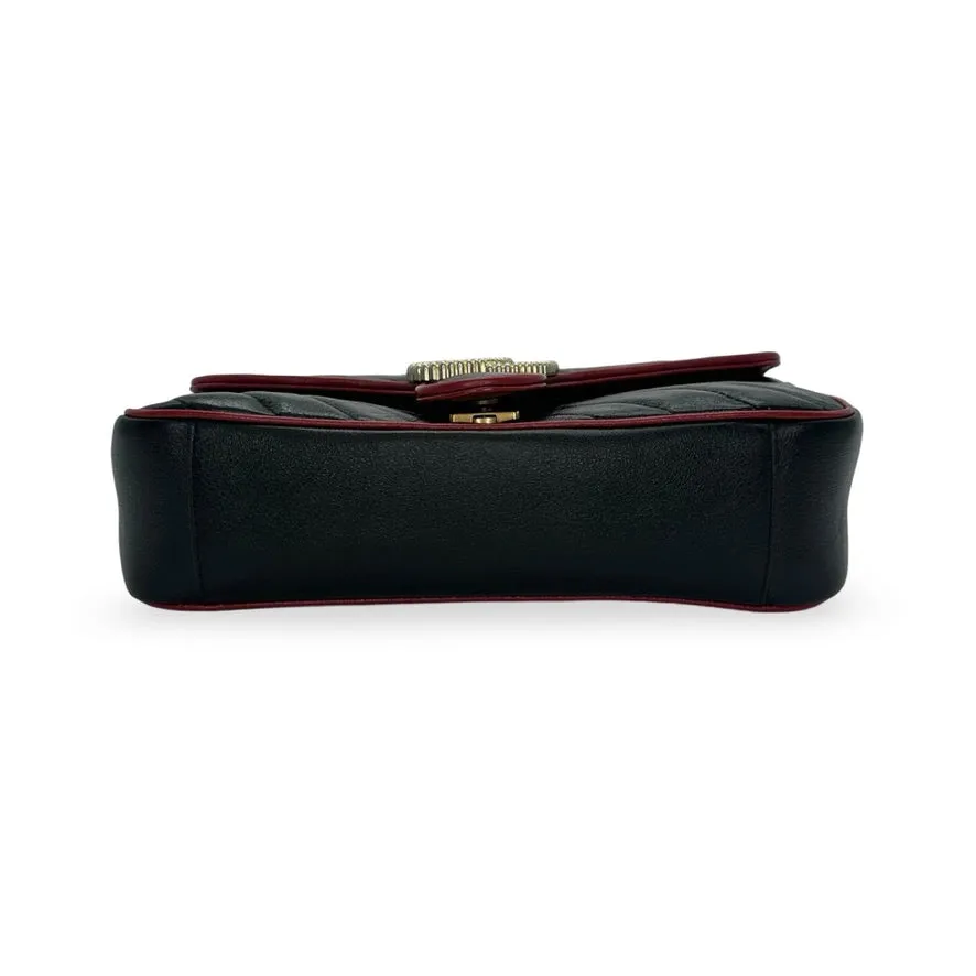 GUCCI: Quilted Leather GG Marmont Torchon Small Shoulder Bag