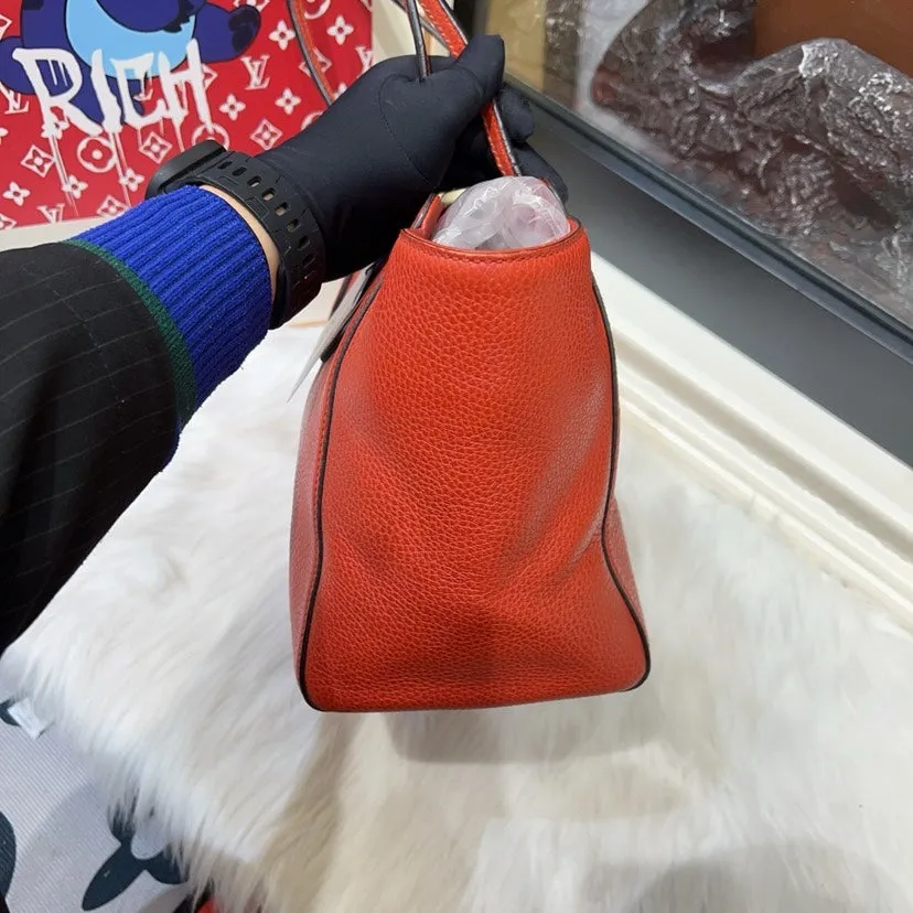 Gucci Red Pebbled Leather Tote Bag