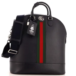 GUCCI Savoy Web Bowling Tote Leather Small
