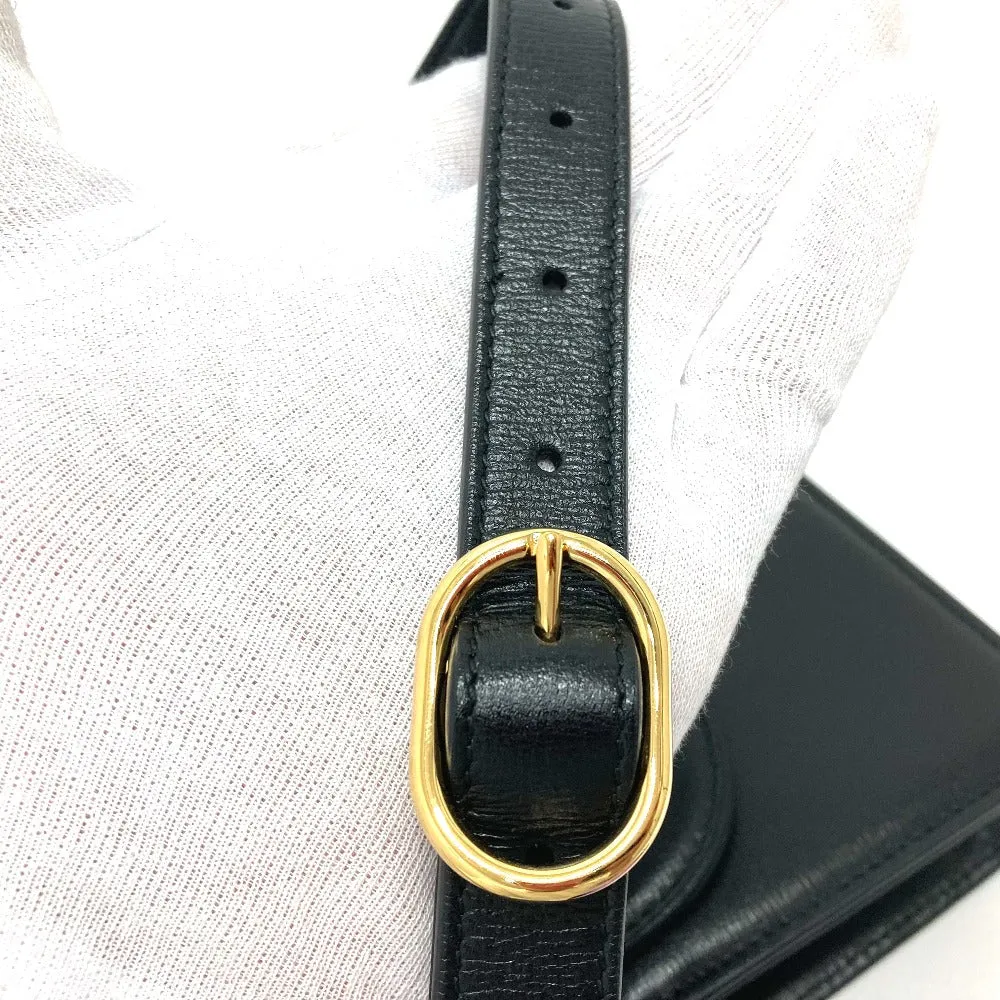 GUCCI Shoulder Bag 589474 Calf leather black GG Marmont flap Women Used