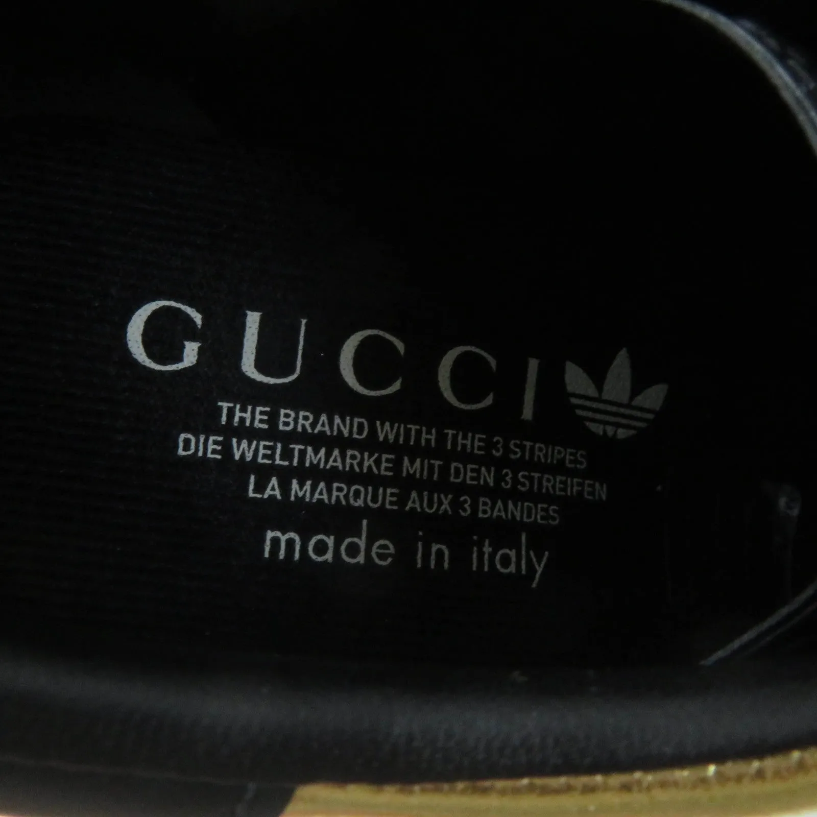 GUCCI sneakers 725628 Velvet, Patent leather, Outsole: Rubber gold Adidas collaboration Gazelle Women 36 Secondhand