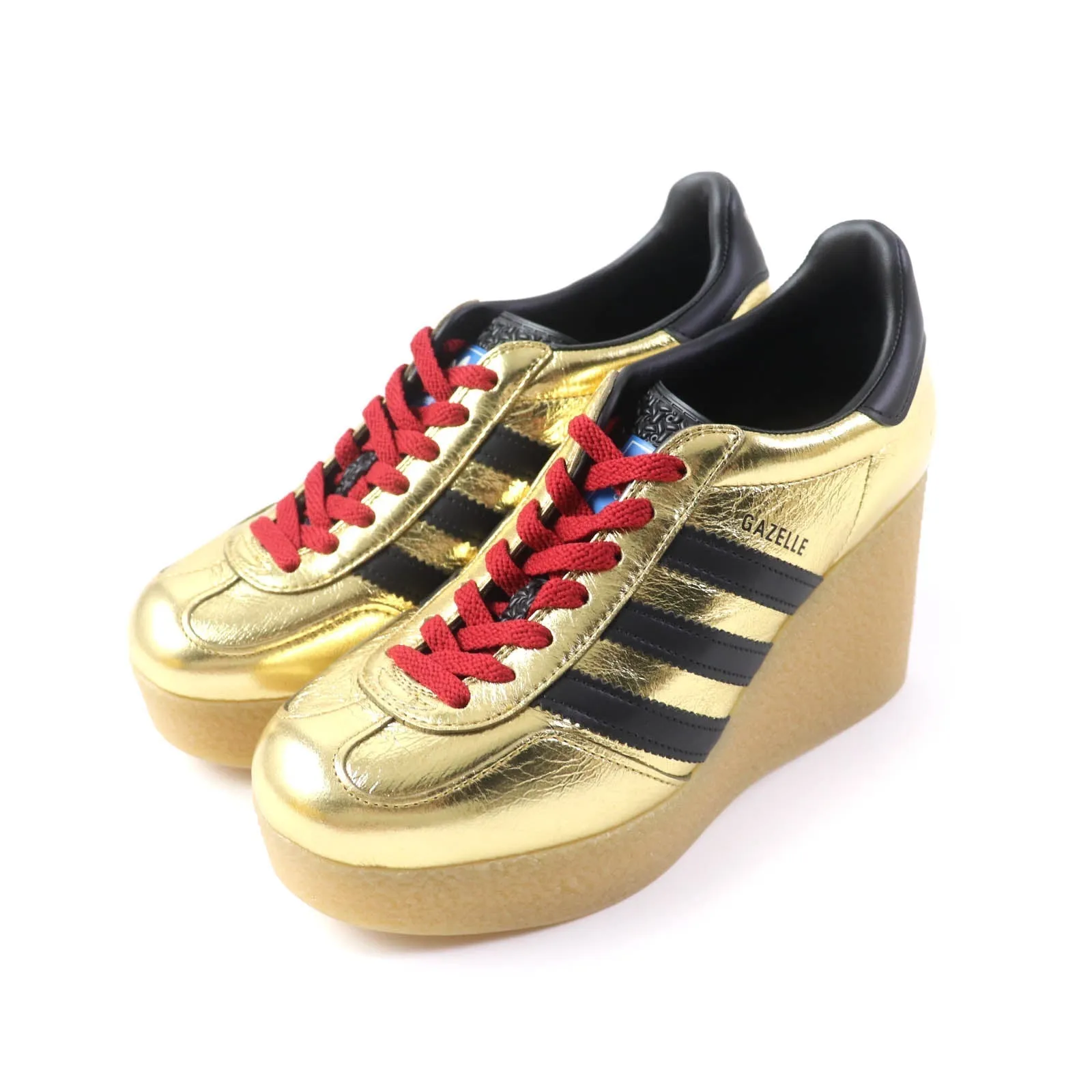 GUCCI sneakers 725628 Velvet, Patent leather, Outsole: Rubber gold Adidas collaboration Gazelle Women 36 Secondhand