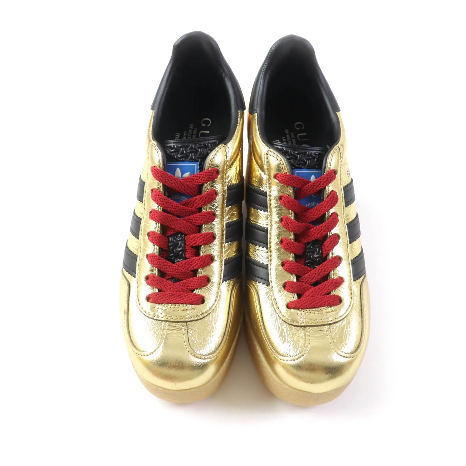 GUCCI sneakers 725628 Velvet, Patent leather, Outsole: Rubber gold Adidas collaboration Gazelle Women 36 Secondhand