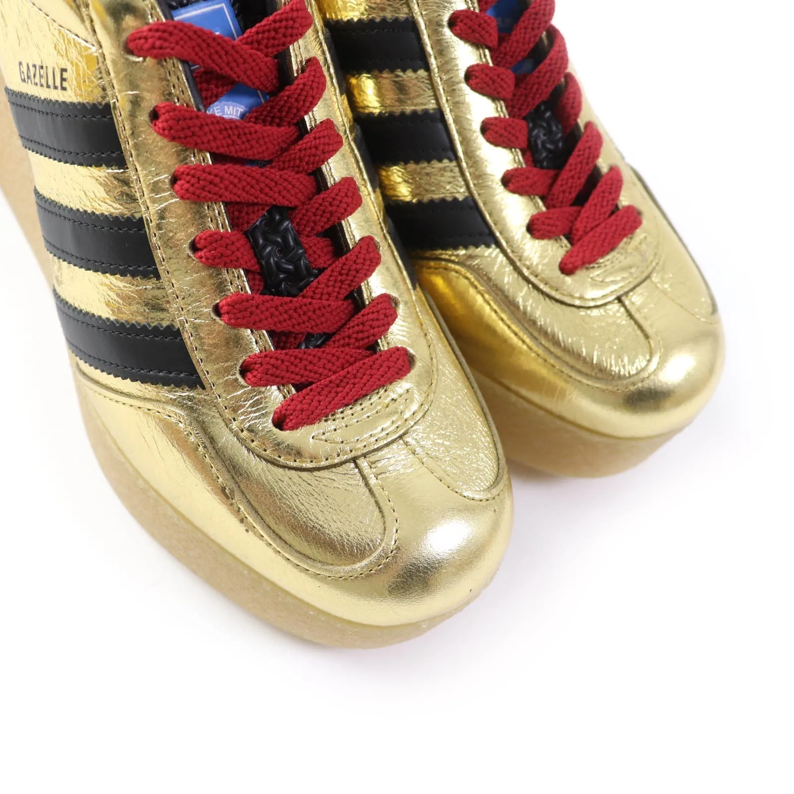 GUCCI sneakers 725628 Velvet, Patent leather, Outsole: Rubber gold Adidas collaboration Gazelle Women 36 Secondhand