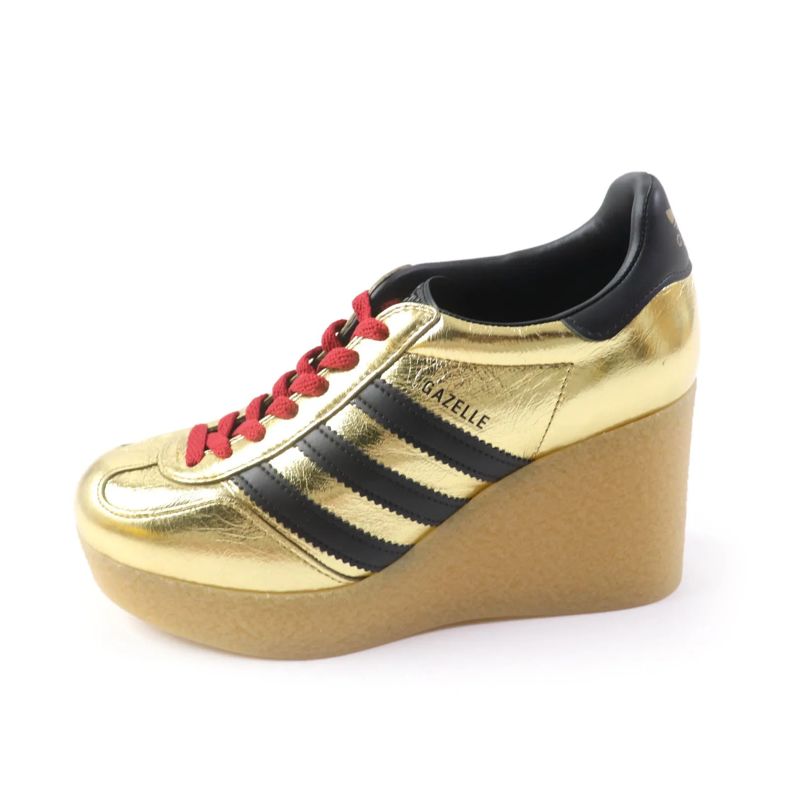 GUCCI sneakers 725628 Velvet, Patent leather, Outsole: Rubber gold Adidas collaboration Gazelle Women 36 Secondhand