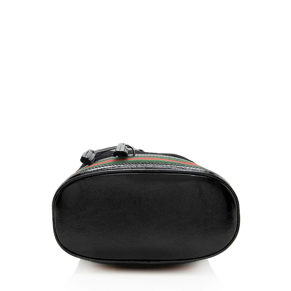 Gucci Suede Patent Leather Ophidia Bucket Bag (SHF-18984)