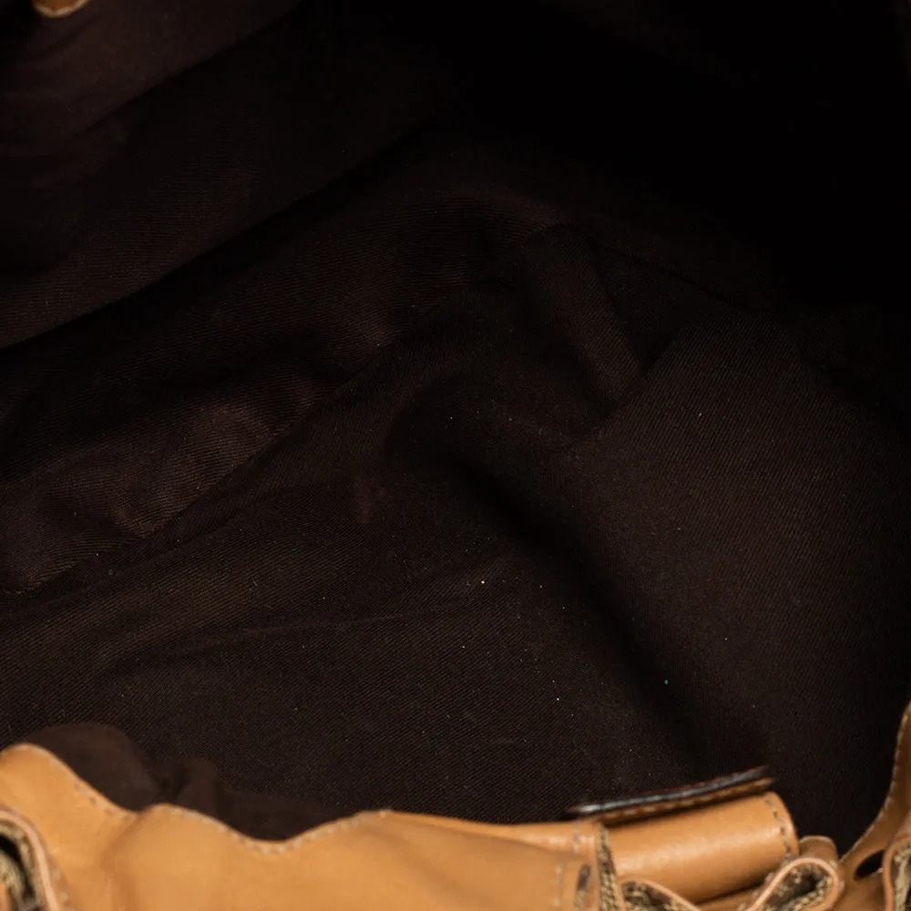Gucci Tan/Beige GG Canvas and Leather Pelham Studded Hobo