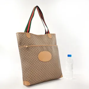 GUCCI Tote Bag 002 983 0054  GG Supreme Canvas Brown Sherry line Women Used