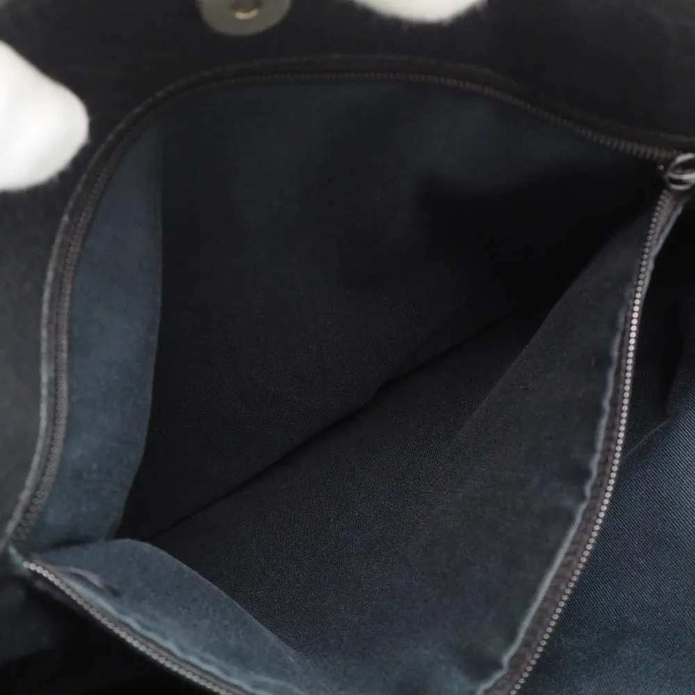 GUCCI Tote Bag 101346 GG canvas, leather black unisex(Unisex) Used