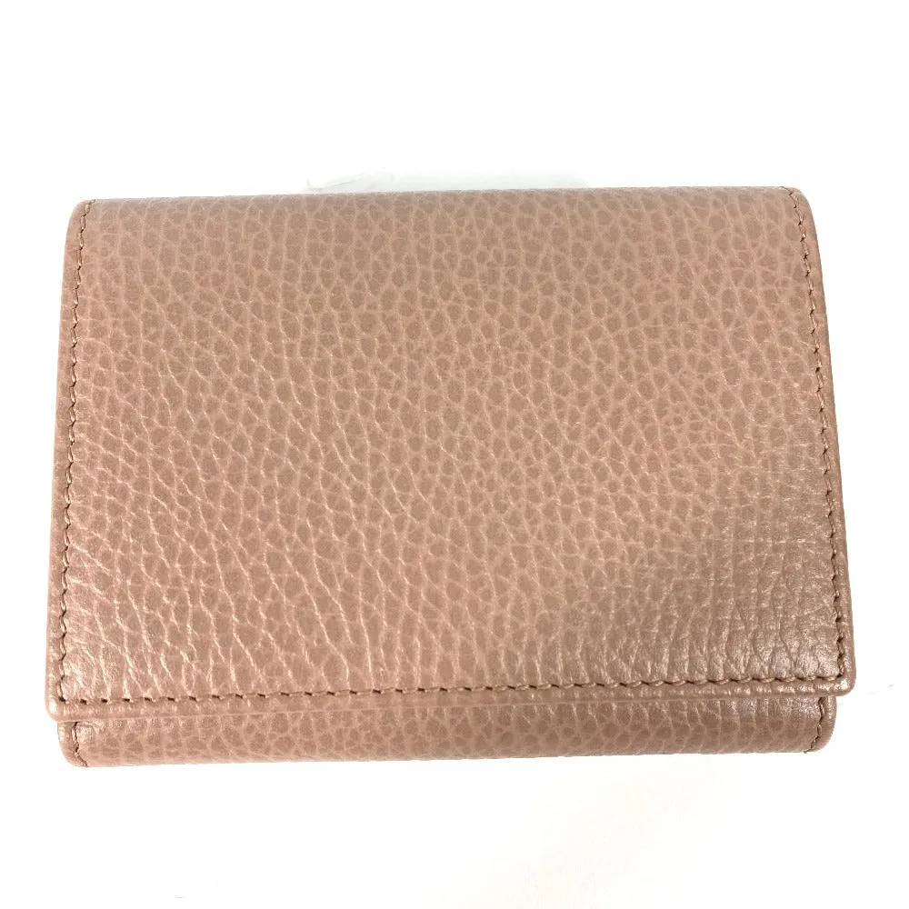 GUCCI Trifold wallet 474746 leather beige Compact wallet GG Marmont Women Used