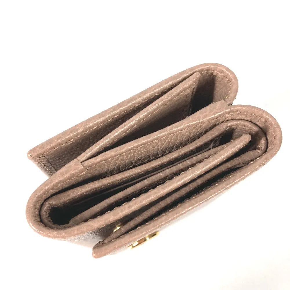 GUCCI Trifold wallet 474746 leather beige Compact wallet GG Marmont Women Used