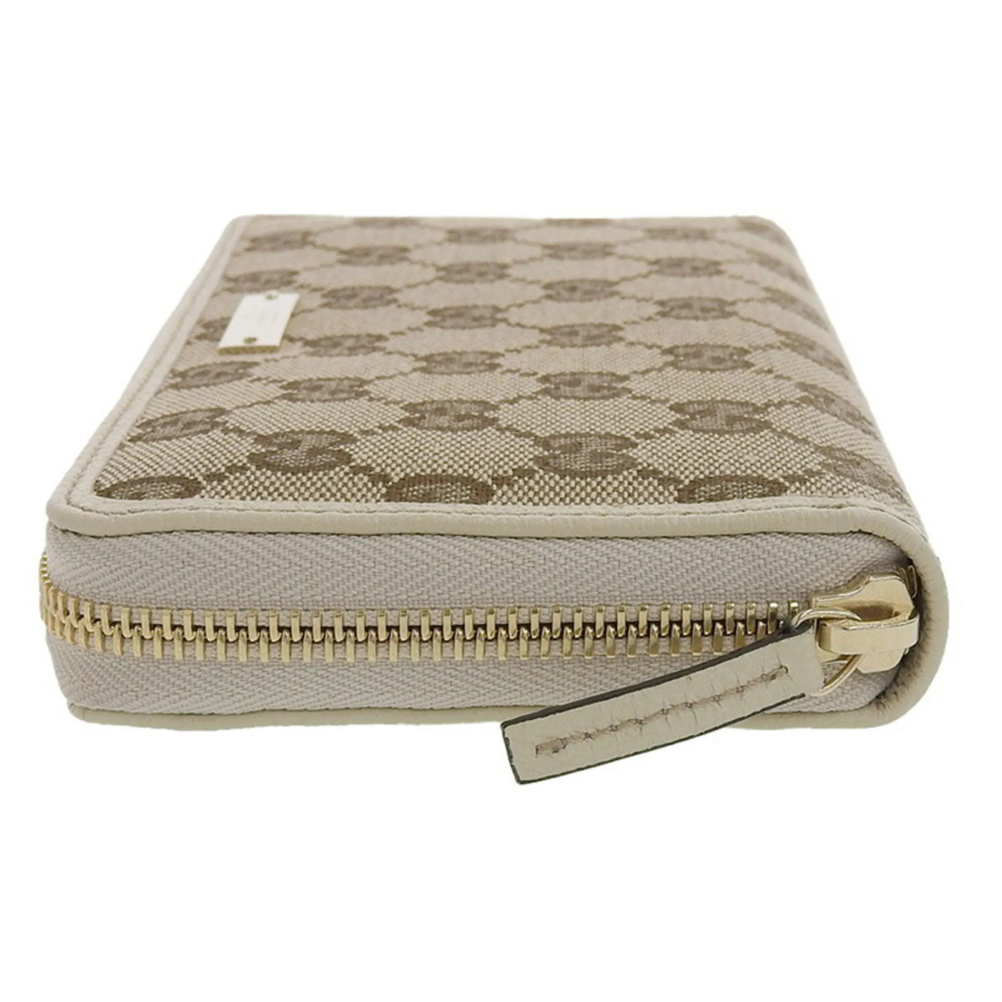 Gucci Wallet Women's Long GG Canvas 307980 Brown Ivory Round