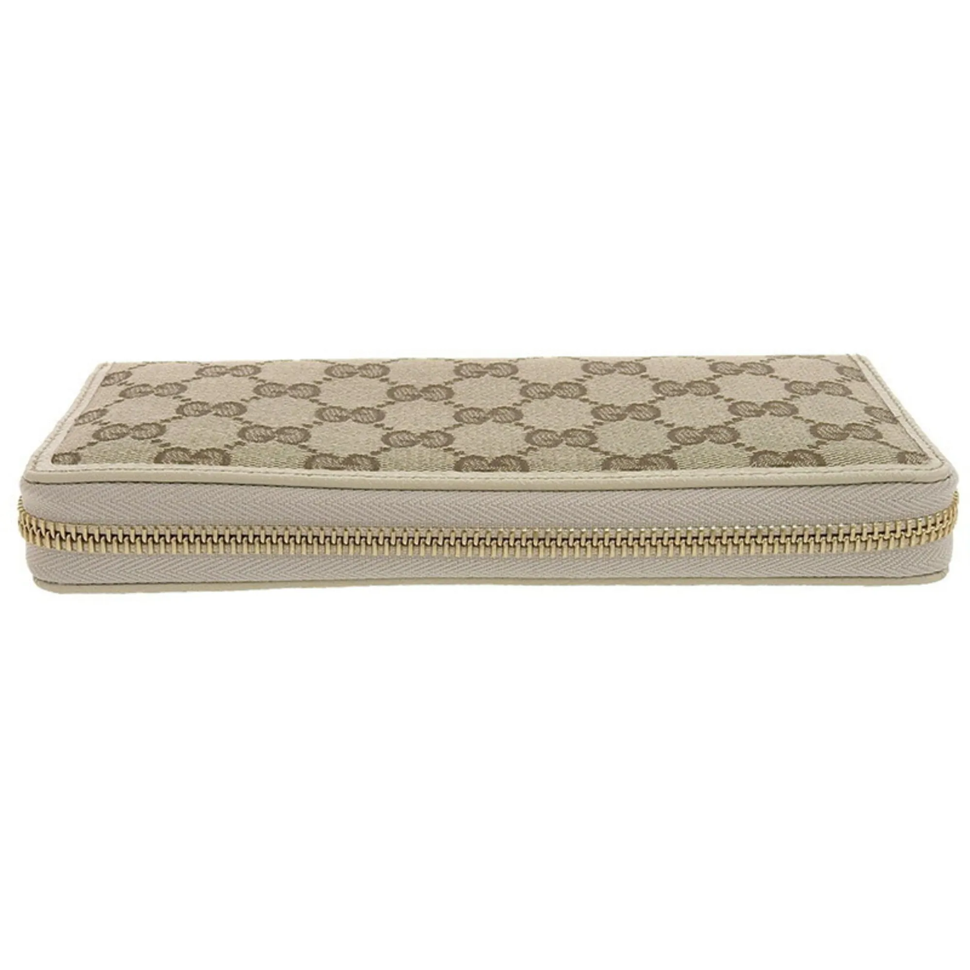 Gucci Wallet Women's Long GG Canvas 307980 Brown Ivory Round