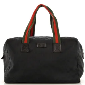GUCCI Web Carry On Duffle Bag GG Canvas Medium