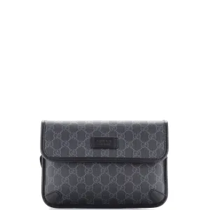 GUCCI Web Flap Belt Bag GG Coated Canvas