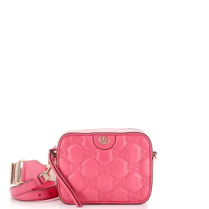 GUCCI Zip Camera Bag GG Matelasse Leather Small