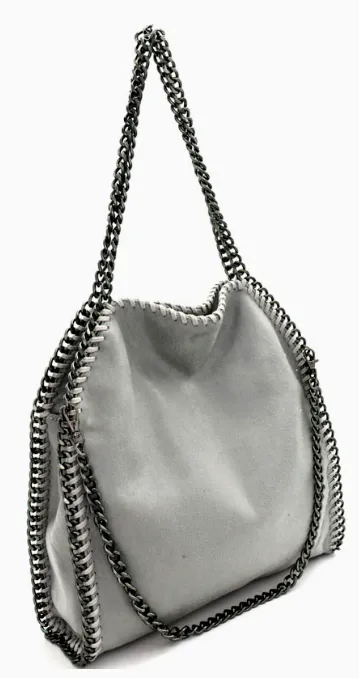 Gun Metal Rocker Shoulder Bag