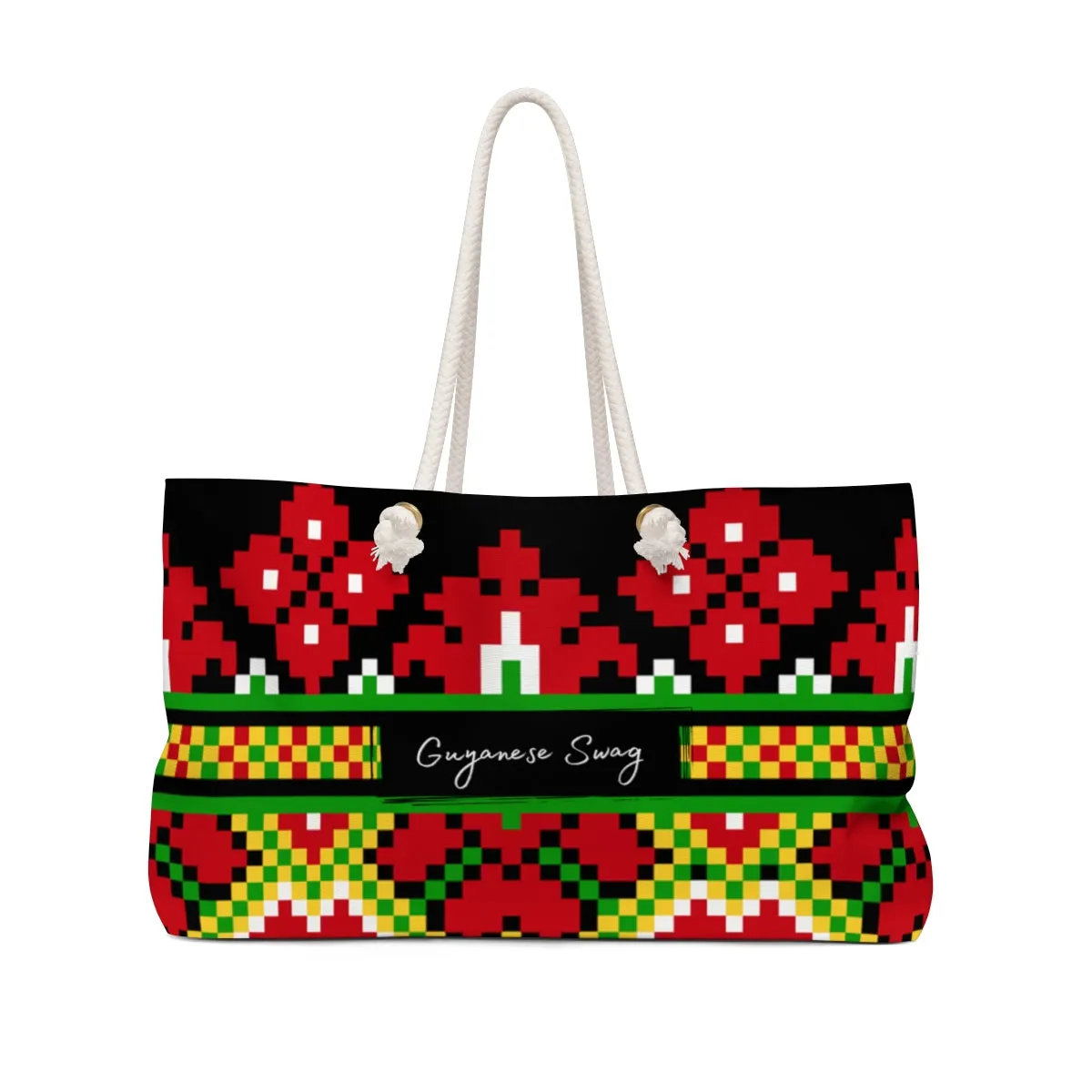 Guyanese Swag Abstract Ice Gold Green Weekender Bag