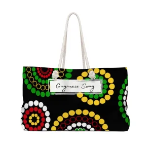 Guyanese Swag Floral Ice Gold Green Weekender Bag