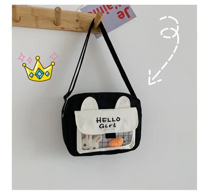 Hello Girl Rabbit Messenger Bags – Casual Outdoor Bag Canvas Handbag Women Bag #22