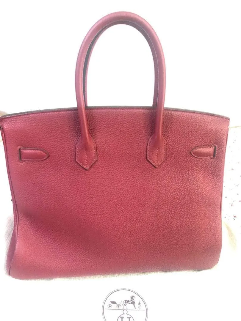 Hemers Birkin 35 Rouge Grenat GHW