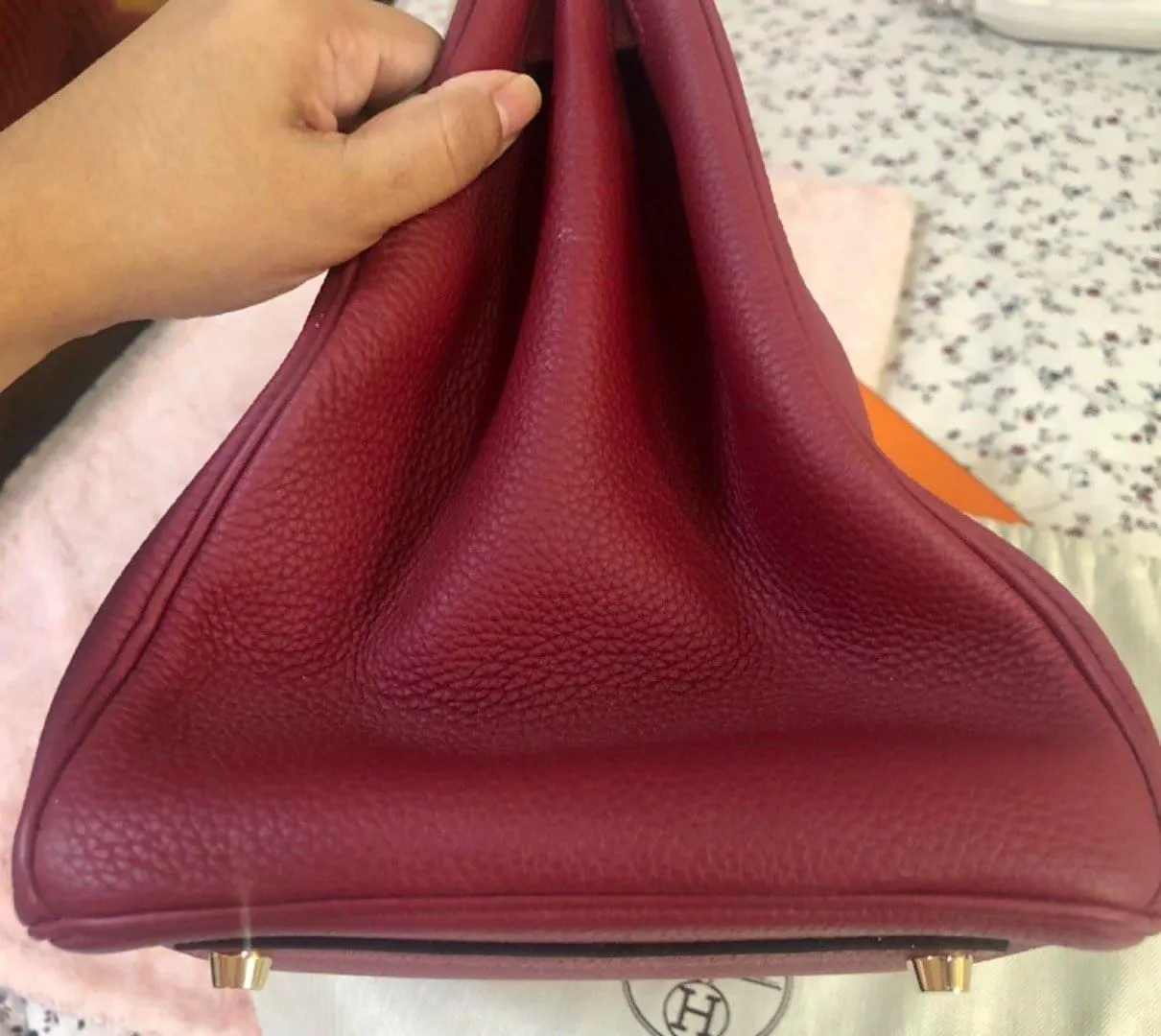 Hemers Birkin 35 Rouge Grenat GHW
