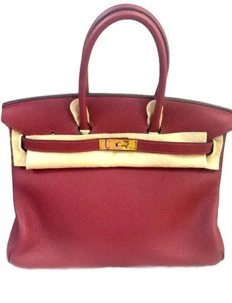 Hemers Birkin 35 Rouge Grenat GHW