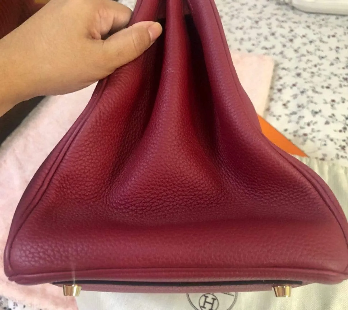 Hemers Birkin 35 Rouge Grenat GHW