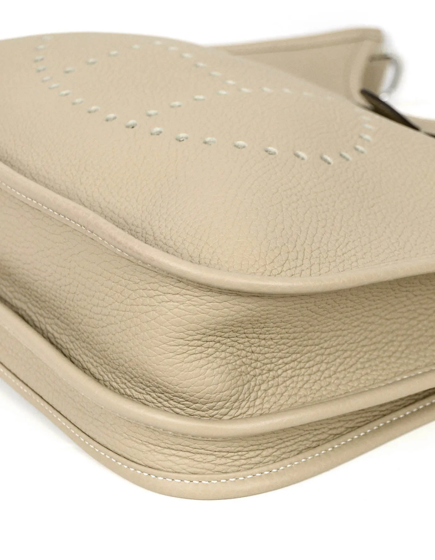 Hermes 2021 Trench/Palladium Taurillon Clemence Leather Evelyne III 29cm PM Bag