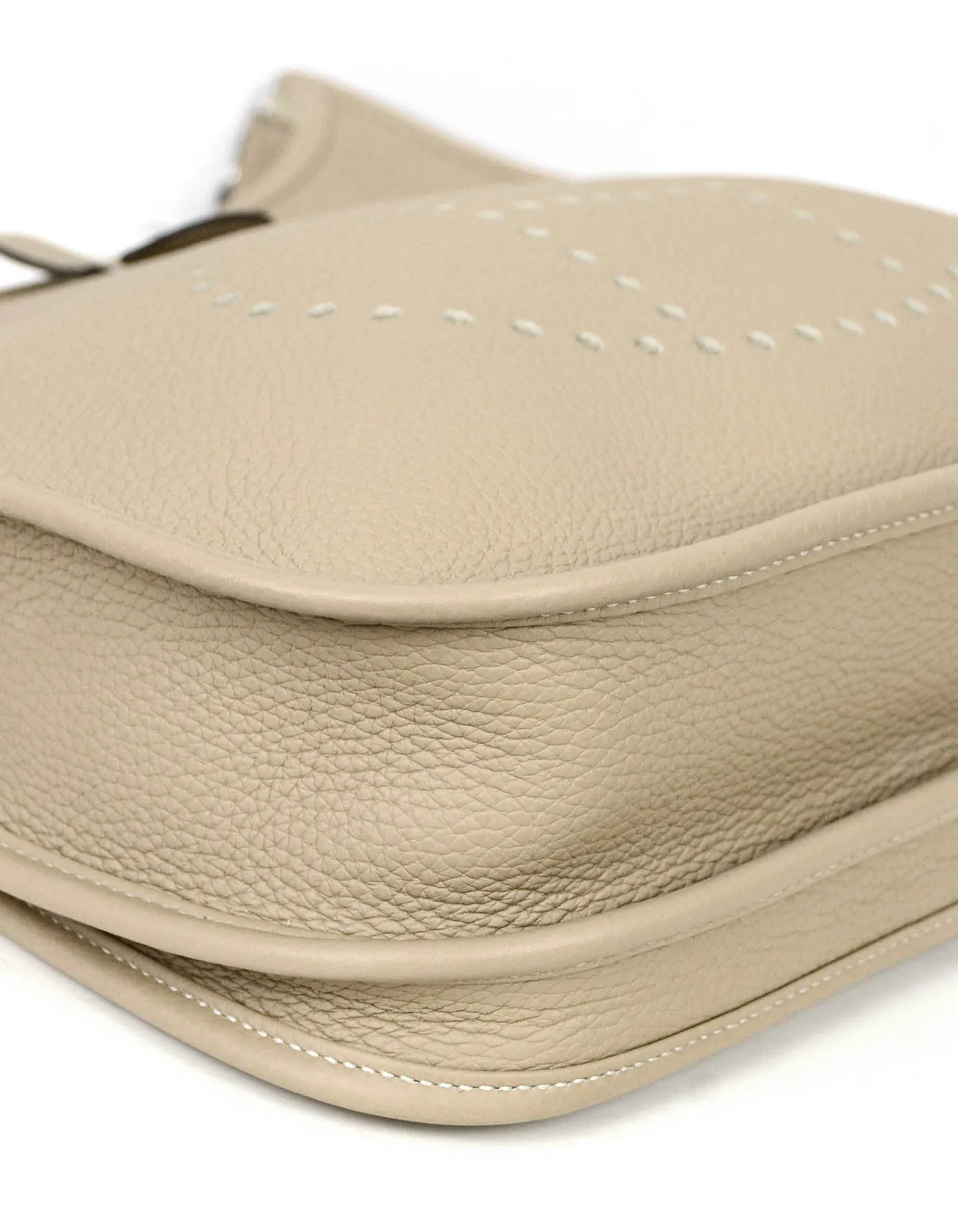 Hermes 2021 Trench/Palladium Taurillon Clemence Leather Evelyne III 29cm PM Bag