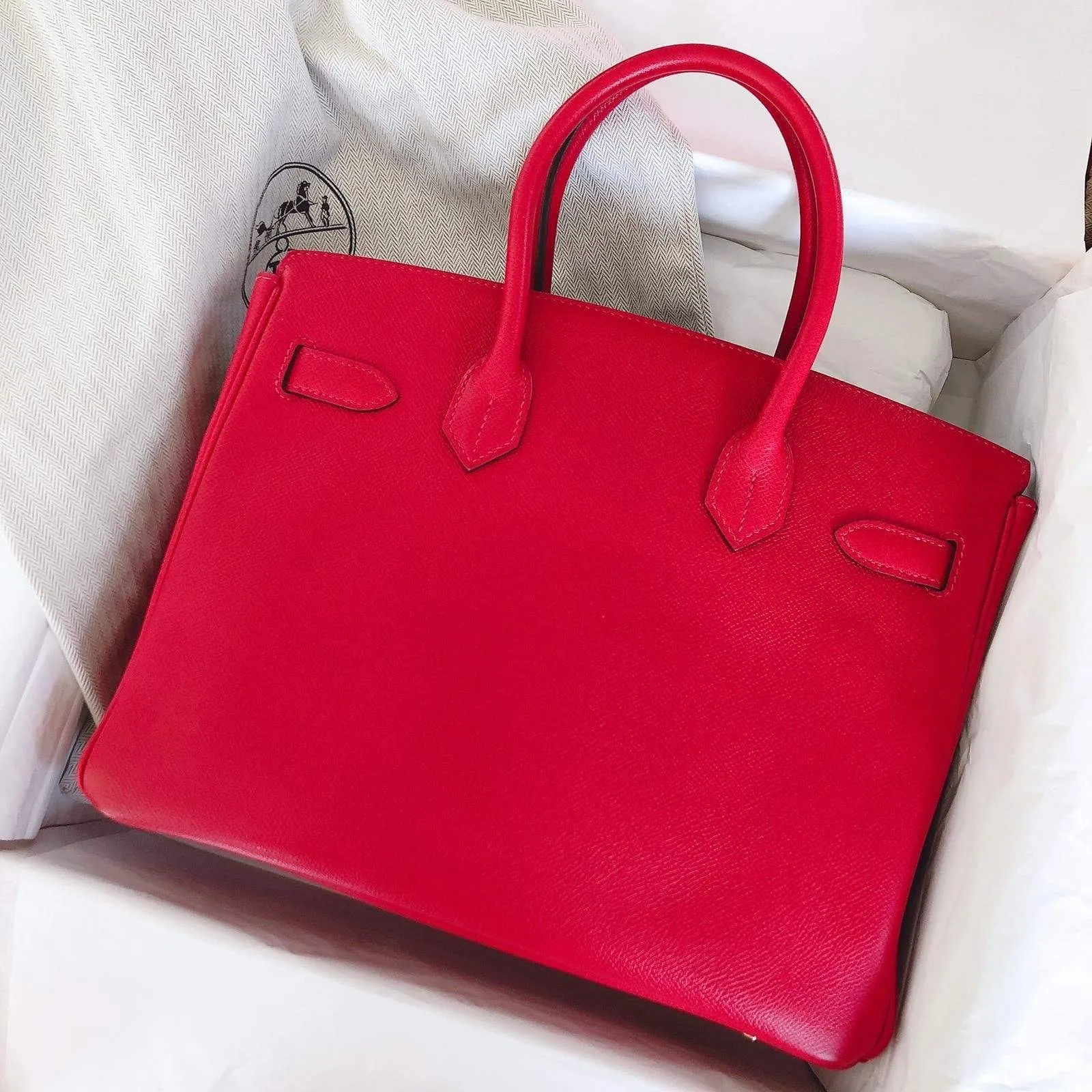 Hermes Birkin 30 Rouge Casaque GHW