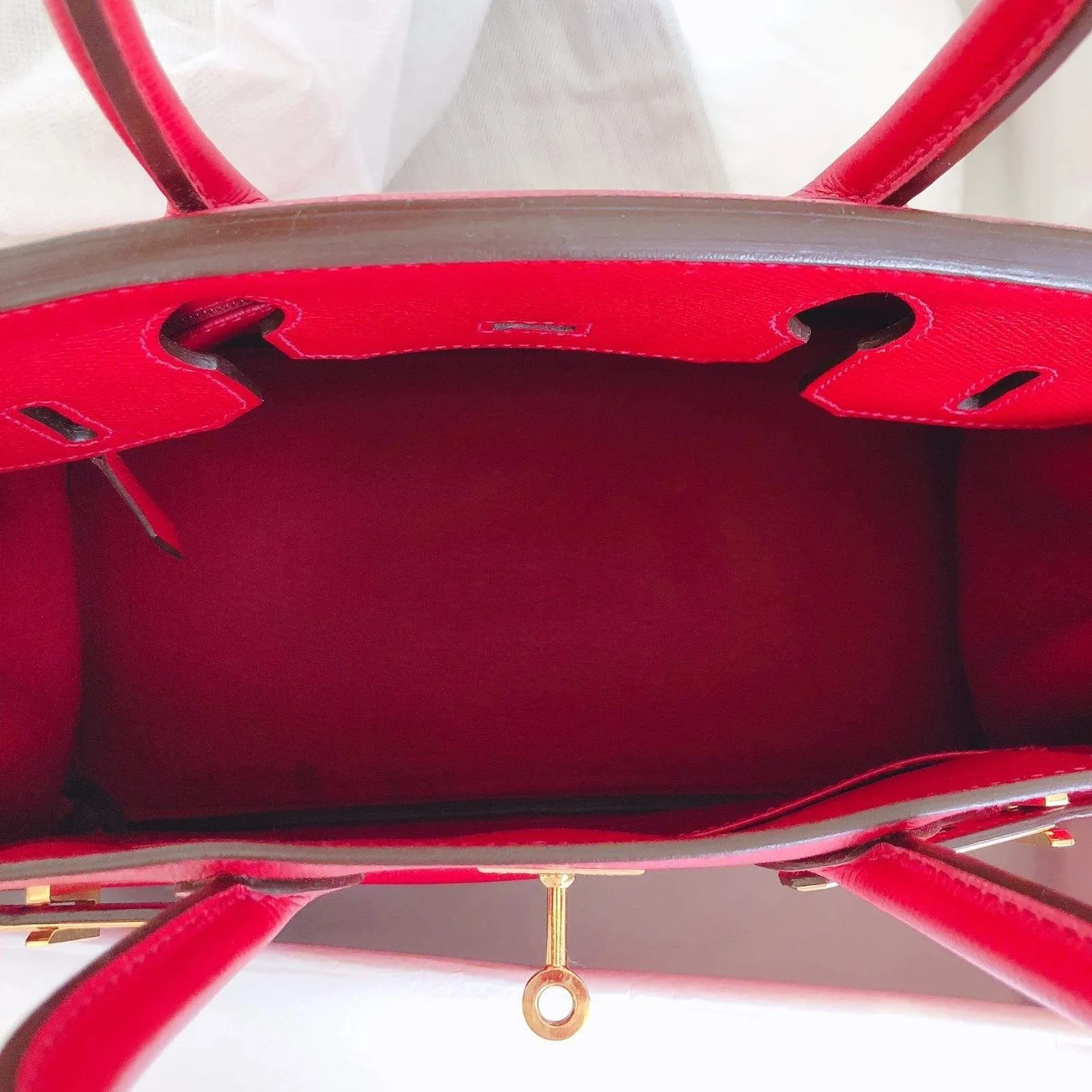 Hermes Birkin 30 Rouge Casaque GHW