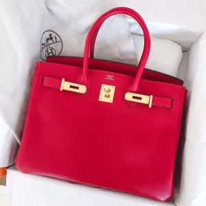 Hermes Birkin 30 Rouge Casaque GHW