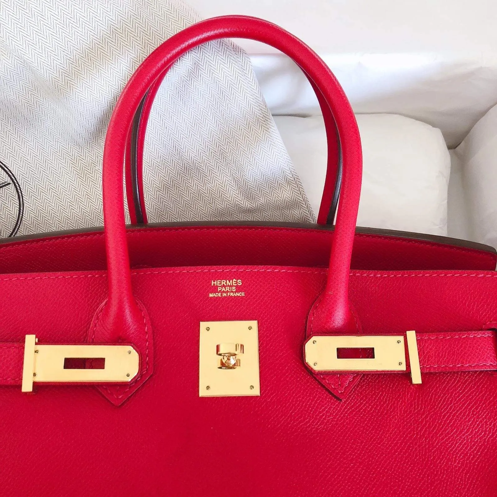 Hermes Birkin 30 Rouge Casaque GHW