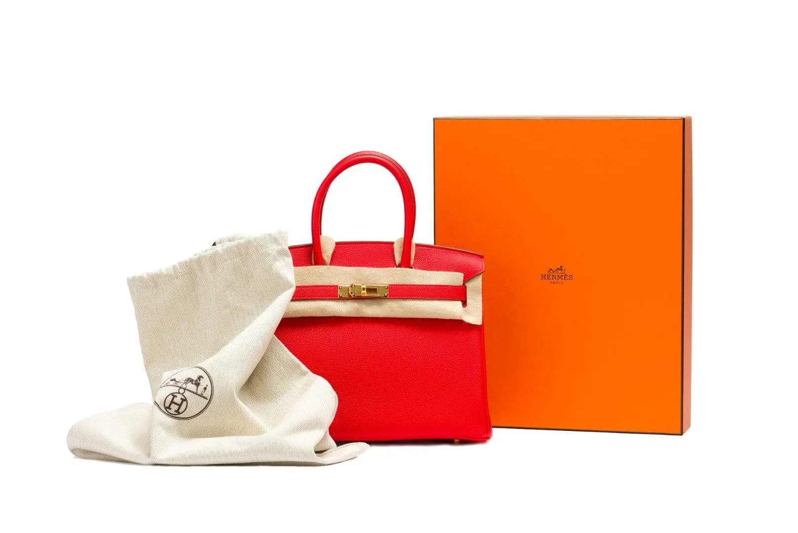 Hermes Birkin 30 Togo Rouge De Coeur GHW